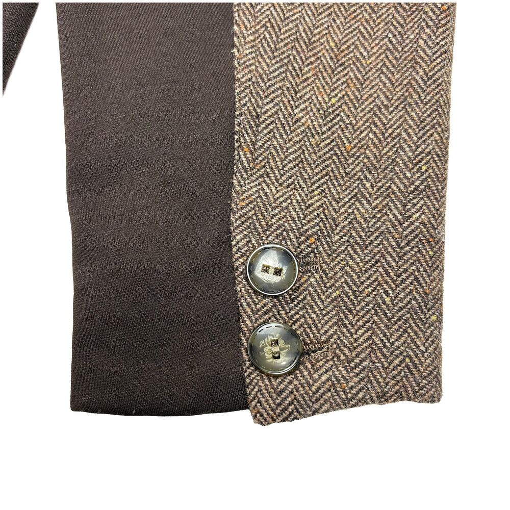Coldwater Creek Wool Blend Equestrian Blazer Womens 16 Brown Tweed Riding Jacket - Picture 7 of 9